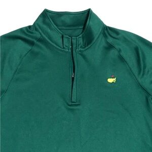 The Masters 1/4 Zip Pullover Performance Green Golf Mock